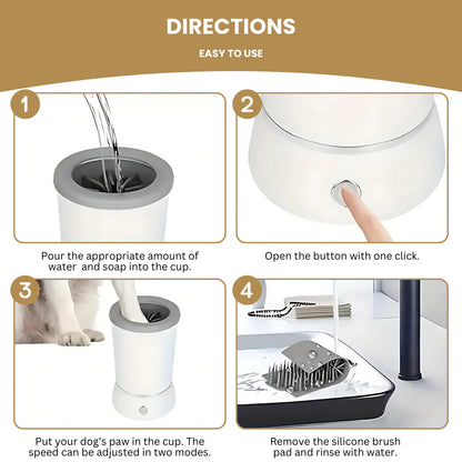 EcoPurrly  Automatic Dog Paw Washer & Massager – USB Rechargeable Portable Cleaning Cup for Small to Medium Pets
