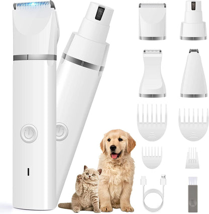 EcoPurrly 4-in-1 Dog Clippers Grooming Kit - , Rechargeable Shaver for Dogs, Cats & Other Pets