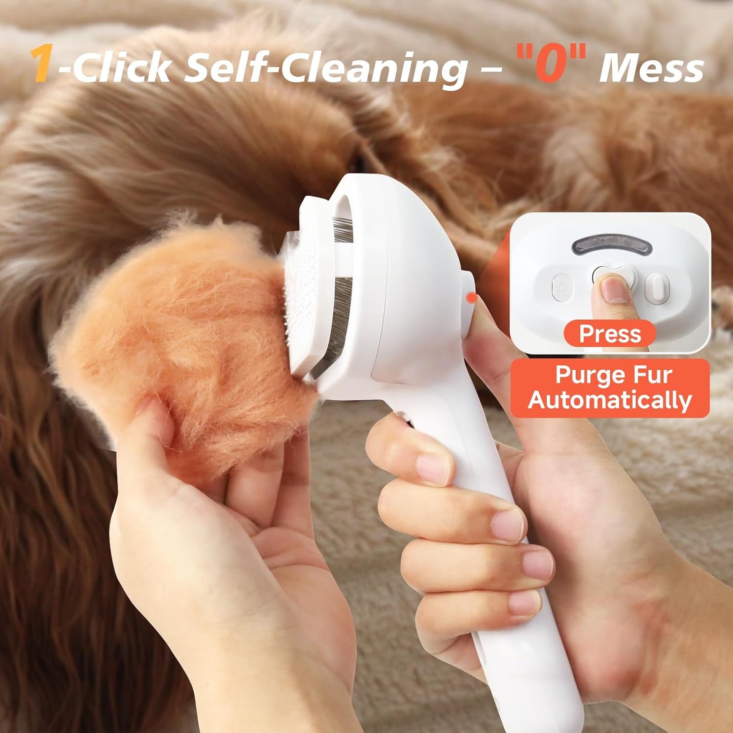 EcoPurrly 3-in-1 Steam Dog Brush for Grooming & Shedding – Self-Cleaning Deshedding Comb with Spray Function, Slicker Hair Removal Tool for Dogs & Cats