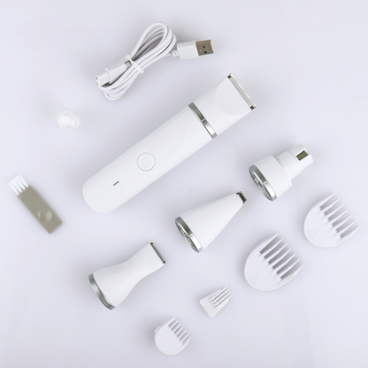 EcoPurrly 4-in-1 Dog Clippers Grooming Kit - , Rechargeable Shaver for Dogs, Cats & Other Pets