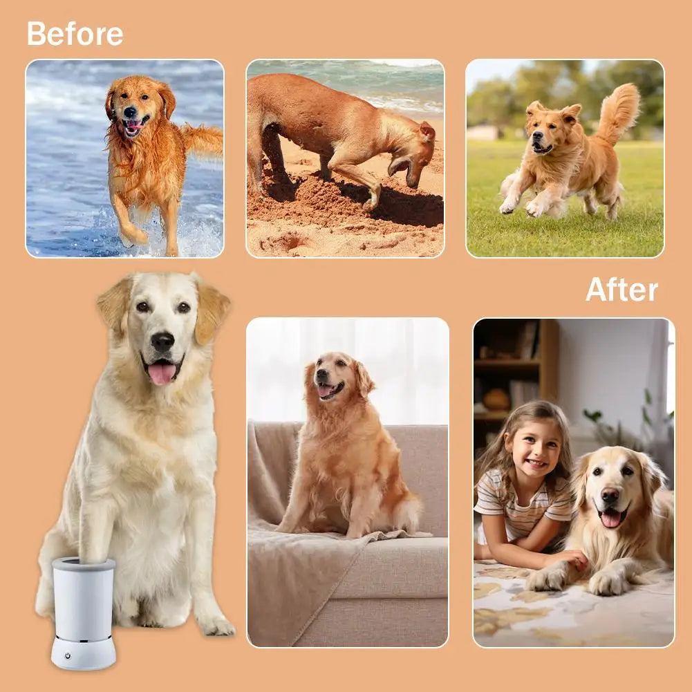 EcoPurrly  Automatic Dog Paw Washer & Massager – USB Rechargeable Portable Cleaning Cup for Small to Medium Pets