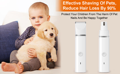 EcoPurrly 4-in-1 Dog Clippers Grooming Kit - , Rechargeable Shaver for Dogs, Cats & Other Pets