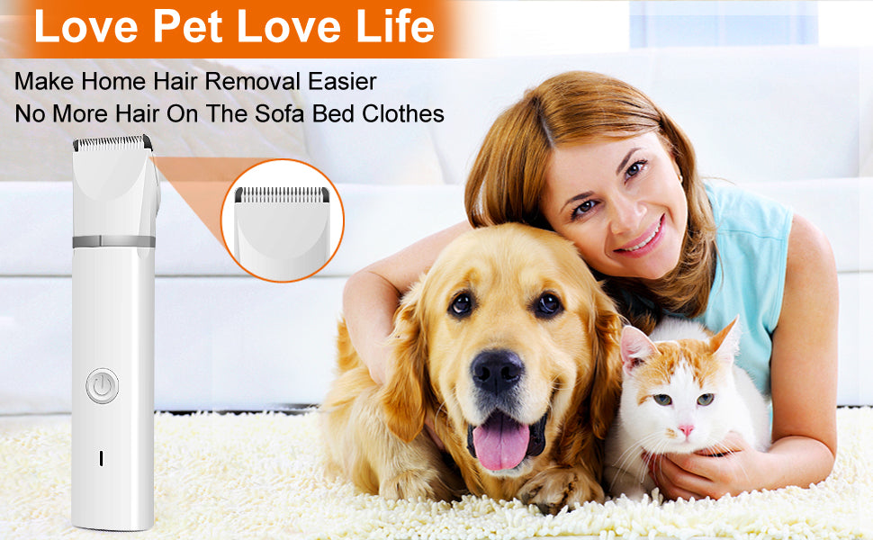 EcoPurrly 4-in-1 Dog Clippers Grooming Kit - , Rechargeable Shaver for Dogs, Cats & Other Pets