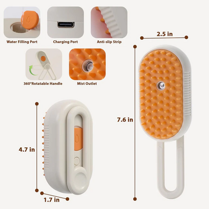 EcoPurrly 4-in-1 Steam Brush for Cats & Dogs