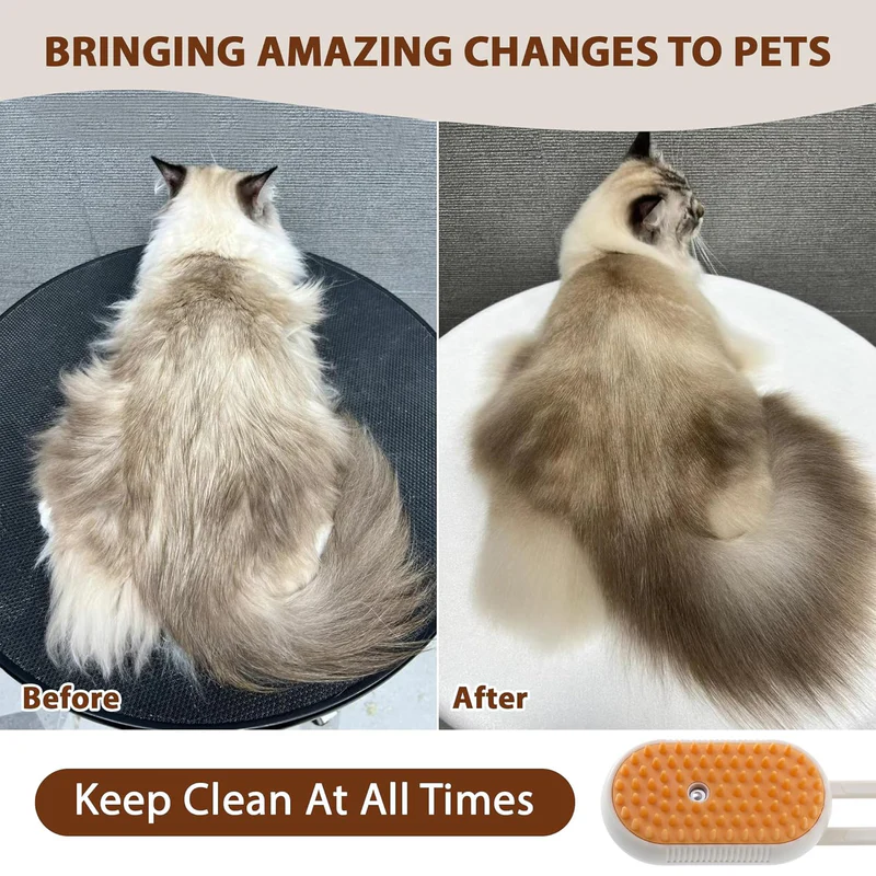 EcoPurrly 4-in-1 Steam Brush for Cats & Dogs